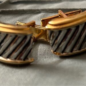 Gold ,Silver and Black Elegant Cuff Links